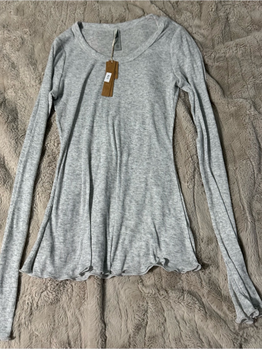 SKIMS SHEER COTTON Long Sleeve Wide Crew - Picture 11 of 11